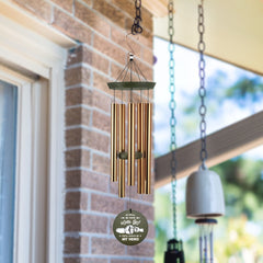 Personalized Gift Wind Chimes-38 Inch,8 Tubes, Black-Metal Ring Style, Father's Day Gift