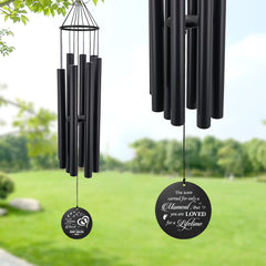 Custom commemorative ring wind chimes - 36 Inch Black，Memorial Gifts, Custom Memorial Gifts