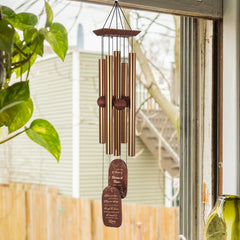 Personalized memorial Wind Chimes, Large Wind Chimes Outdoor Deep Sound Personalization- 5 Tuned Tubes 36/48 Inch Brown/Black