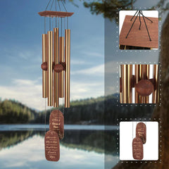 Personalized Commemorative Wind Chimes, Large Wind Chimes Outdoor Deep Sound Personalization- 5 Tuned Tubes 36/48 Inch Brown/Black