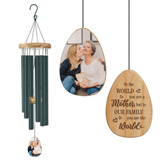 Personalized Mother's Day Gift Wind Chimes-30 Inch, 6 Tubes, 4 Colors-Pine Wood Series, Design Custom Gift