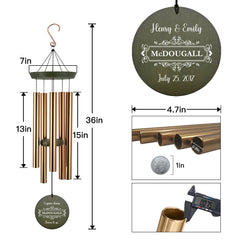 Personalized Anniversary gift Wind Chime Series-36 Inch, 5 Tubes, Rose Gold-Traditional Anniversary gift