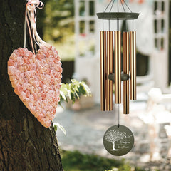 Personalized  Anniversary Windchime-36 Inch, 5 Tubes, Rose Gold， Memorial Gift, Custom Memorial Gifts