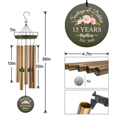 Anniversary Personalized Windchime-36 Inch, 5 Tubes, Tree of Life-Custom Wind Chime