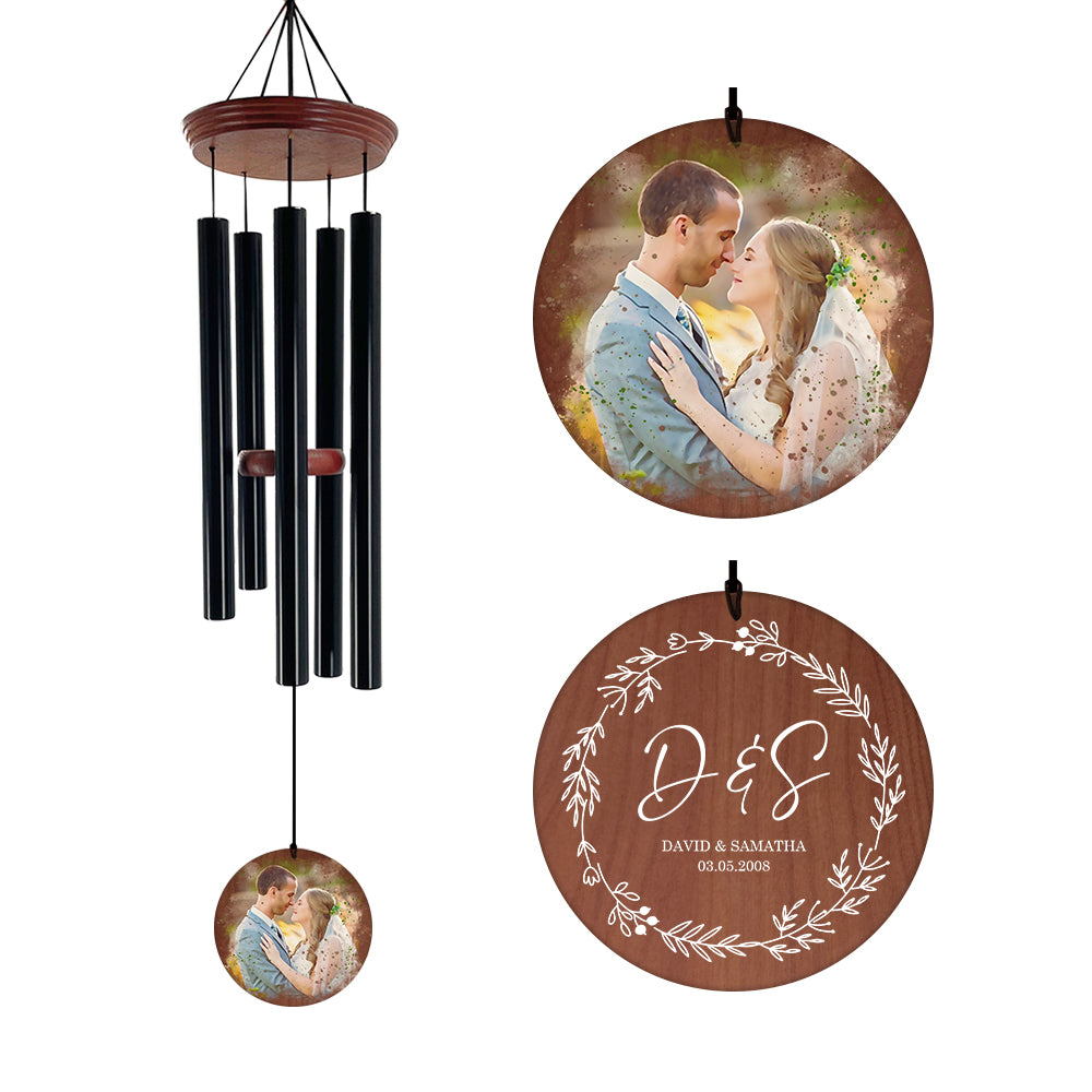 Astarin Personalized Anniversary Wind Chimes - 36 Inch, 5 Tubes, Custom Unique Wind Chimes for a Loved One, Wind Chimes for Home Garden Patio Balcony Decoration