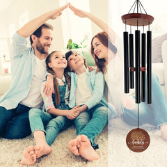 Personalized Wind Chime - 36 Inch, 5 Tubes, Family Memorial Gift, Gift for Parents, Friends, Garden Home Yard Hanging Decor