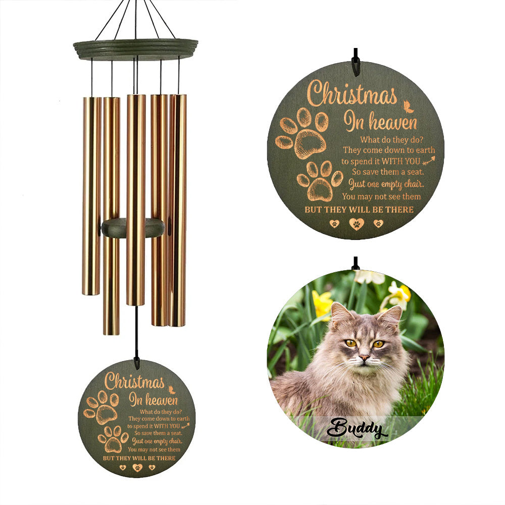 Personalized Pet Memorial Wind Chimes-36 Inch, 5 Tubes, Gold-Loss of loved one