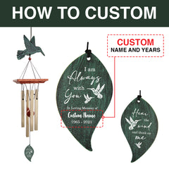 Personalized MemorialGift Wind Chimes-25 Inch, 4 Tubes, Bronze-Butterfly/Hummingbird/Dragonfly Style ，Small Wind Chime for Bereavement Outdoor