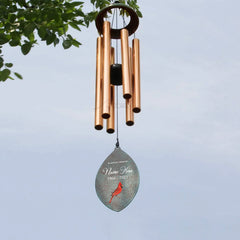 Memorial Wind Chimes Personalized-35 inch, 6 Tubes, Golden/Black，In Loving Memory sympathy