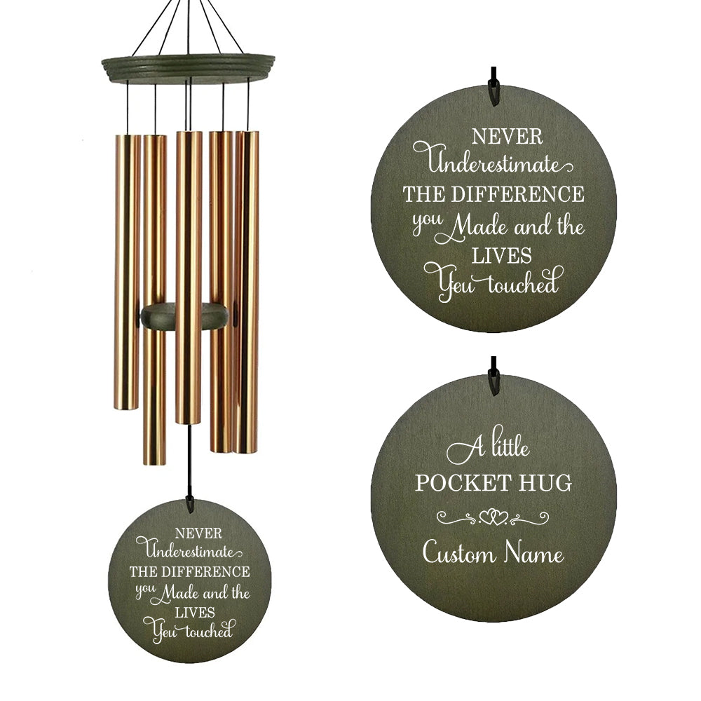 Personalized Retirement Gift Wind Chimes-36 inch, 5 Tubes,Tree of Life-Custom Wind Chime