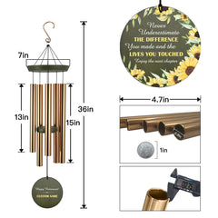 Personalized Retirement Gift Wind Chimes-36 inch, 5 Tubes-Retirement Wind Chimes