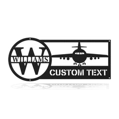 Personalized Family Name Sign,Customized Propeller Plane Metal Sign,Custom Airplane Name Sign With Established Year,Wall Art,Personalized Gift For Boys/Pilot,Plane sign