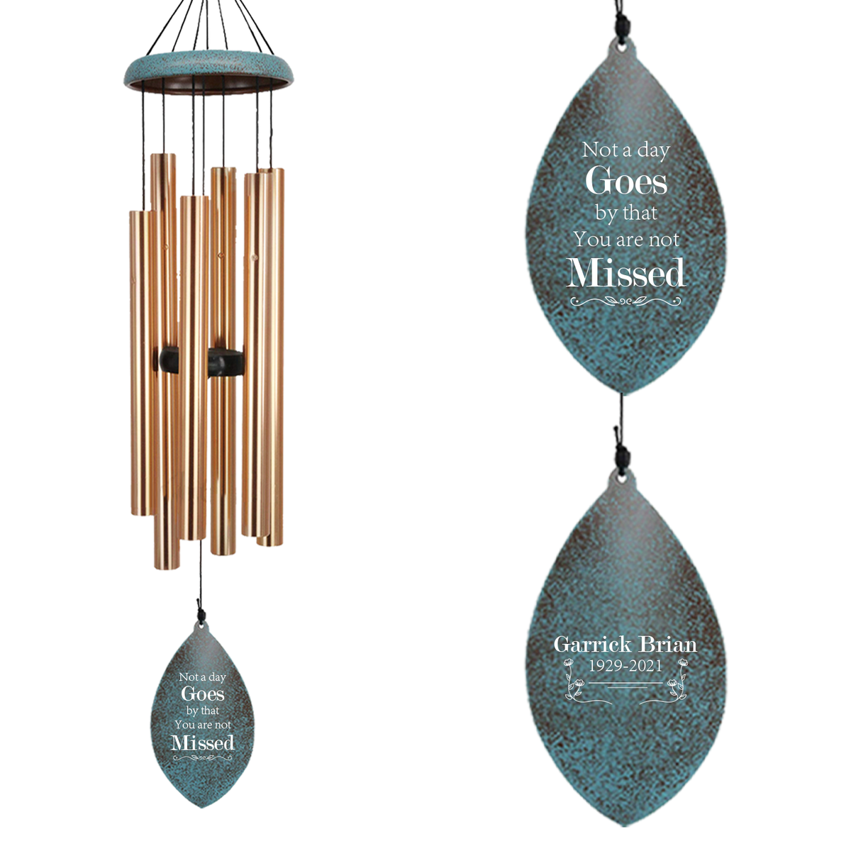 Personalized Memorial Wind Chimes-35 inch, 6 Tubes, Golden/Black/Red/Bronze-In Loving memory