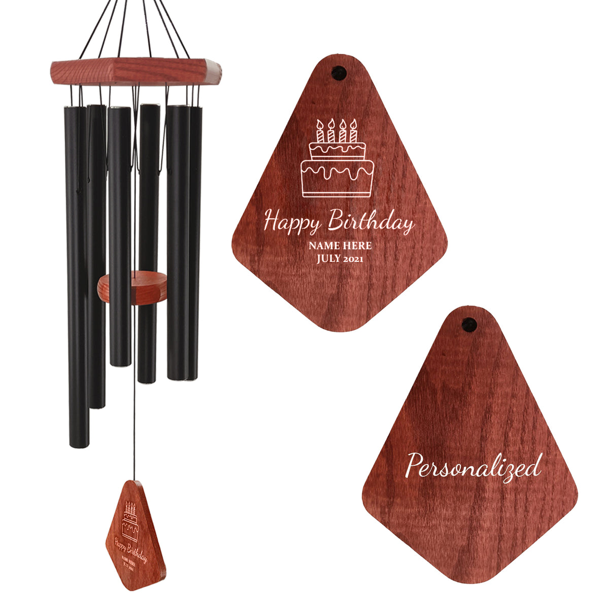 Personalized Birthday Gift Wind Chimes -24/30/36 inches, 6 Tubes, 5 Colors-Birthday Gift