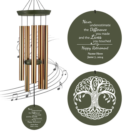Astarin Personalized Wind Chimes for Retirement,Happy Retirement WindChimes Gifts-011-Produced in USA