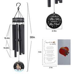 Personalized Pet Memorial Wind Chimes, Personalized Wind Bells for Cats & Dogs & Pets, Memorial Xmas Gift for Pet Keeper, Metal Wind Chime in Garden, Patio, Porch Decor, 30'' Black