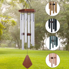Wood Series Wind Chimes-30 Inch Silver