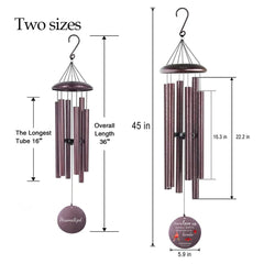 Personalized Memorial Wind Chimes 36in, Customized Wind Chime Outdoor, Metal Wind Chime Deep Tone, Custom Wind Chimes in Loving Memory, Sympathy Gift After The Loss of Mom Dad, or Loved One