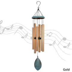 Personalized Sympathy Gift Wind Chimes-35 inch, 6 Tubes, Golden/Black/Bronze/Red-Leaf Style