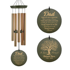 Personalized Memorial Life Series-36 Inch, 5 Tubes, Gold-Tree of Life Design, Memorial Dad