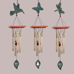 Personalized Gift Wind Chimes-25 Inch, 4 Tubes, Bronze-Butterfly/Hummingbird/Dragonfly Style,Christmas Gift,Gift for Father
