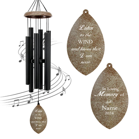 Astarin Personalized Memorial Wind Chimes,Sympathy Gift for loss of loved ones-041-Engraving in the USA
