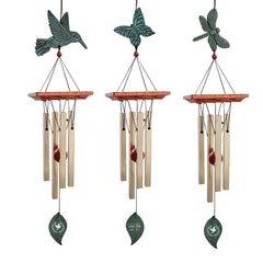 Personalized Gift Wind Chimes-25 Inch, 4 Tubes, Bronze-Butterfly/Hummingbird/Dragonfly Style-Memorial Gift