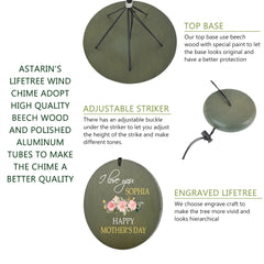 Personalized Mother's Day Wind Chimes-36 inch,Tree of Life Design,The best gift for mom,gifts to express gratitude