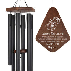 Personalized Retirement Gift Wind Chimes -24/30/36/44 inches, 6 Tubes, 5 Colors-Gift For Coworker, Boss
