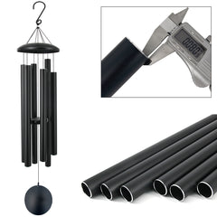 Memorial Series-Metal Wind Chimes-45 Inch, 6 tubes, Black