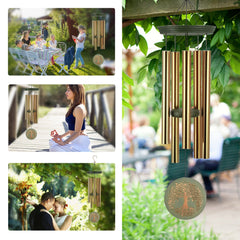 Tree of Life Wind Chimes- 30 Inch Gold