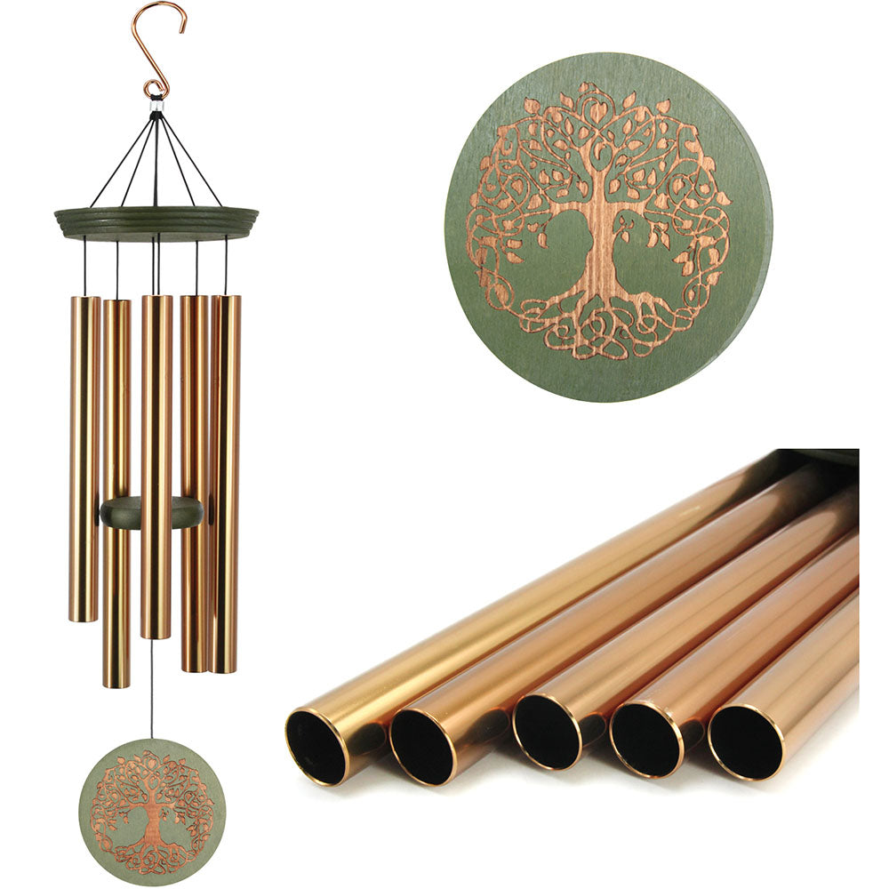 Tree of Life Wind Chimes- 30 Inch Gold