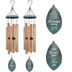 Personalized Memorial Wind Chimes-35 inch, 6 Tubes, Golden/Black/Bronze/Red-Mother's Day Gift