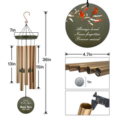 Personalized Memorial Wind Chimes for Loss of Loved One Engrave Tree of Life, Memorial and Sympathy Wind Chimes for Outside