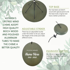 Personalized Wind Chimes Outdoor Deep Tone, 36inch Wind Chimes Customized Words, Commemorative Sympathy Gifts, Decorative Wind Chimes for Outside