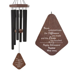 Personalized Retirement Gift Wind Chimes -24/30/36/44 inches, 6 Tubes, 5 Colors-Gift For Teacher