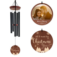 Personalized Anniversary  Wind Chime - 36 Inch, 5 Tubes, Anniversary Gift for Couples, Customize Anniversary Wind Chime Gift for Him/Her