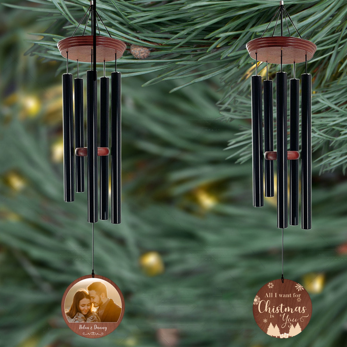 Personalized Anniversary  Wind Chime - 36 Inch, 5 Tubes, Anniversary Gift for Couples, Customize Anniversary Wind Chime Gift for Him/Her
