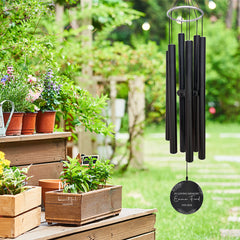 Personalized Memorial Wind Chime- 36 Inch Black，Memorial Gifts，In Loving memory