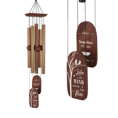 Personalized Memorial Wind Chimes-36/48 Inch, 5 Tubes, Bronze-For the Bereavement Gift