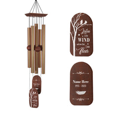 Personalized Memorial Wind Chimes-36/48 Inch, 5 Tubes, Bronze-For the Bereavement Gift