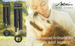 Personalized Pet Memorial Wind Chimes-30 Inch, 5 Tubes, Black/Silver-Pet Loss Gift