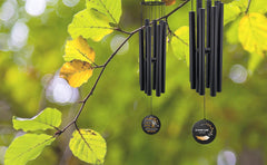 Personalized Memorial Wind Chimes-38 Inch,8 Tubes,Black-Metal Ring Style, For Loss of Mom or Other Loved one
