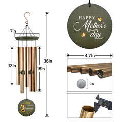 Personalized Mother's Day Gift Wind Chimes-36 inch, 5 Tubes, Sunflower Design