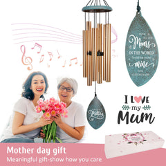 Personalized Mother's Day Wind Chimes-35 inch, 6 Tubes, Golden-Your are mine