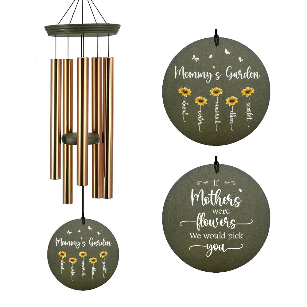 Personalized Mother's Day Wind Chimes-36 inch, 5 Tubes, Gold-Tree of Life Design, Mother's  Day Flowers