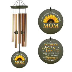 Personalized Mother's Day Wind Chimes-36 inch, 5 Tubes, Gold-Tree of Life Design, From Beginning to End