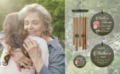 Personalized Mother's Day Wind Chimes-36 inch, 5 Tubes, Gold-Tree of Life Design, Heart Forever