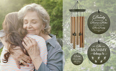 Personalized Mother's Day Wind Chimes-36 inch, 5 Tubes, Gold-Tree of Life Design, Hands Design