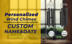 Personalized Memorial Wind Chimes-36/45 Inch, 6 Tubes, Hummingbird Series